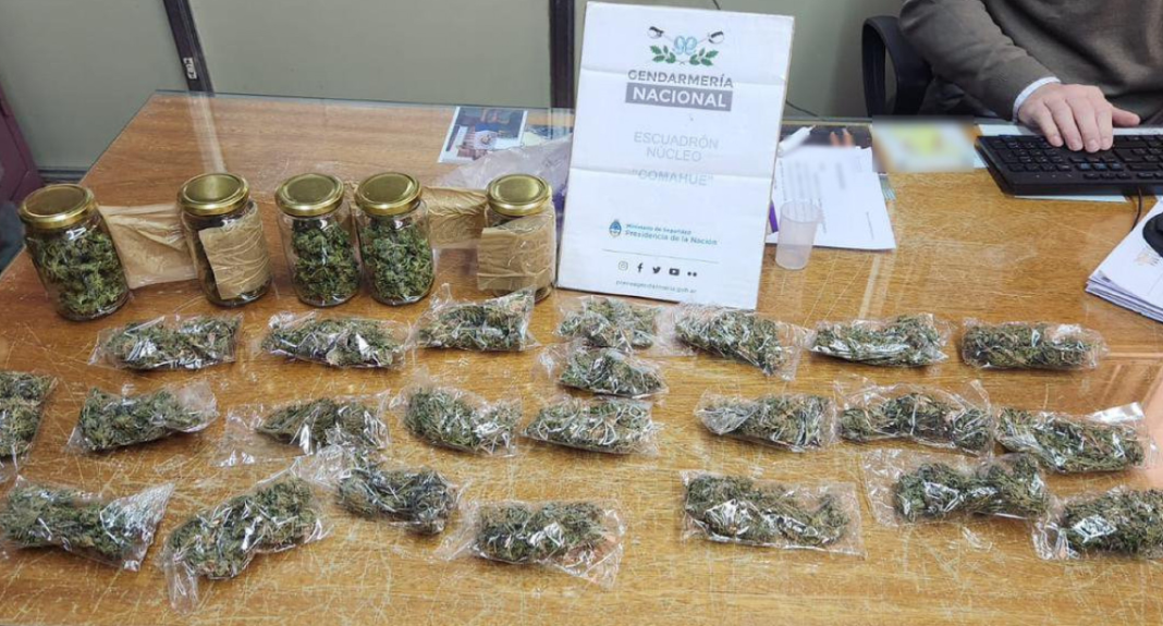 Escanean una encomienda y hallan 23 envoltorios y cinco frascos con marihuana Escanean una encomienda y hallan 23 envoltorios y cinco frascos con marihuana
