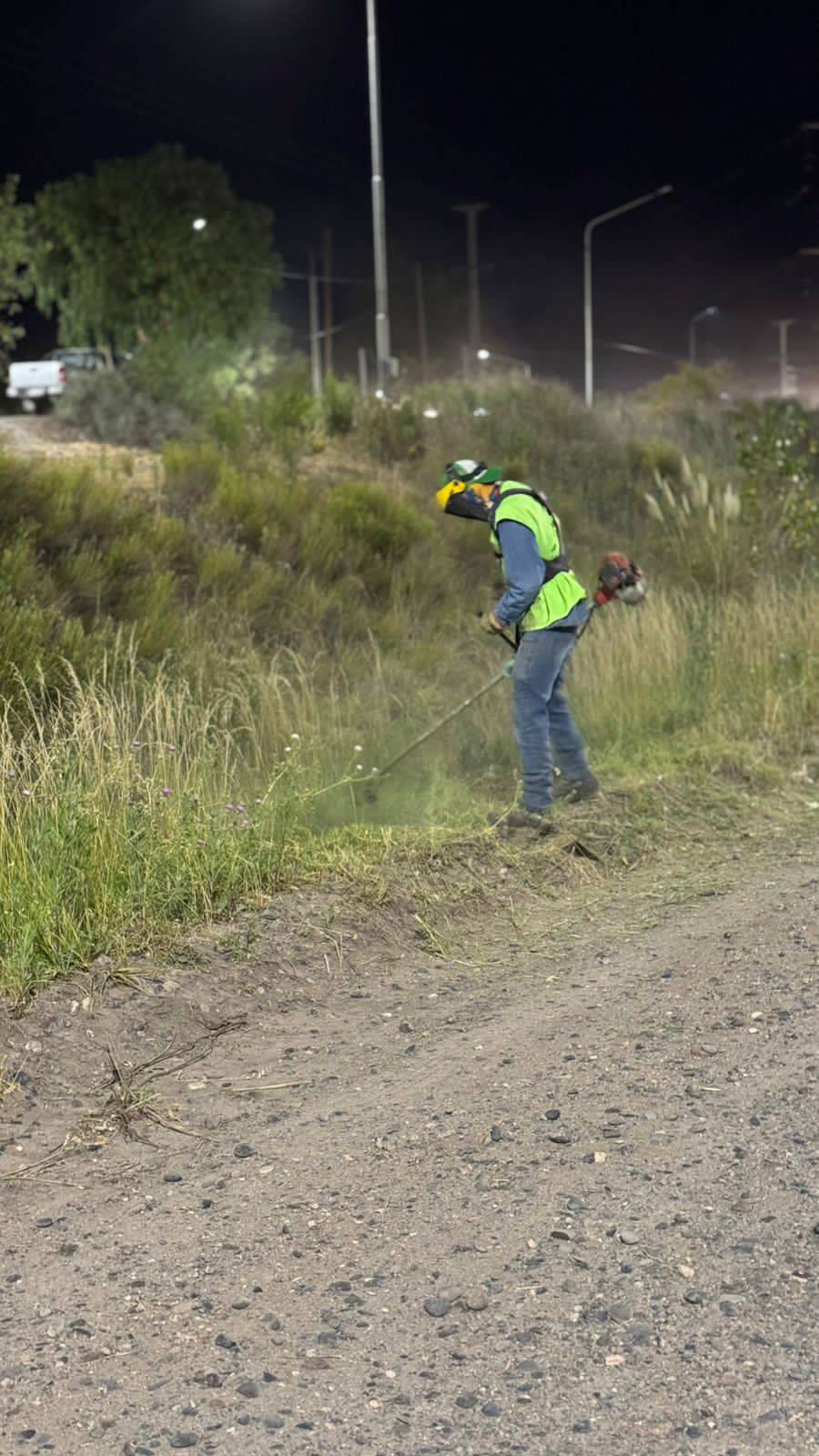 Desmalezan y limpian más de 10 kilómetros sobre Ruta 7 en operativo nocturno Desmalezan y limpian más de 10 kilómetros sobre Ruta 7 en operativo nocturno