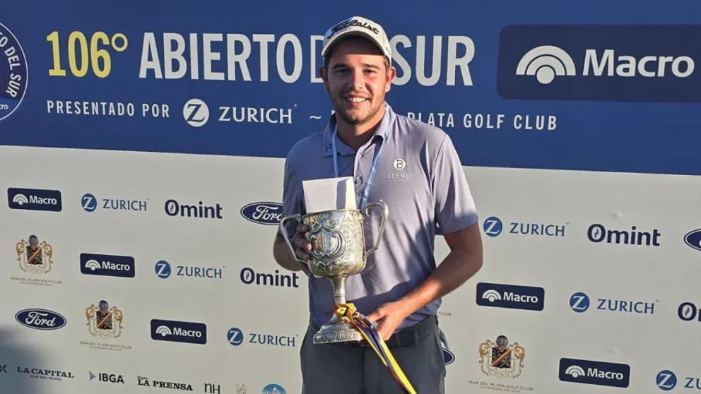 El golfista neuquino Juan Tomás Arozena logró su primer gran título profesional El golfista neuquino Juan Tomás Arozena logró su primer gran título profesional