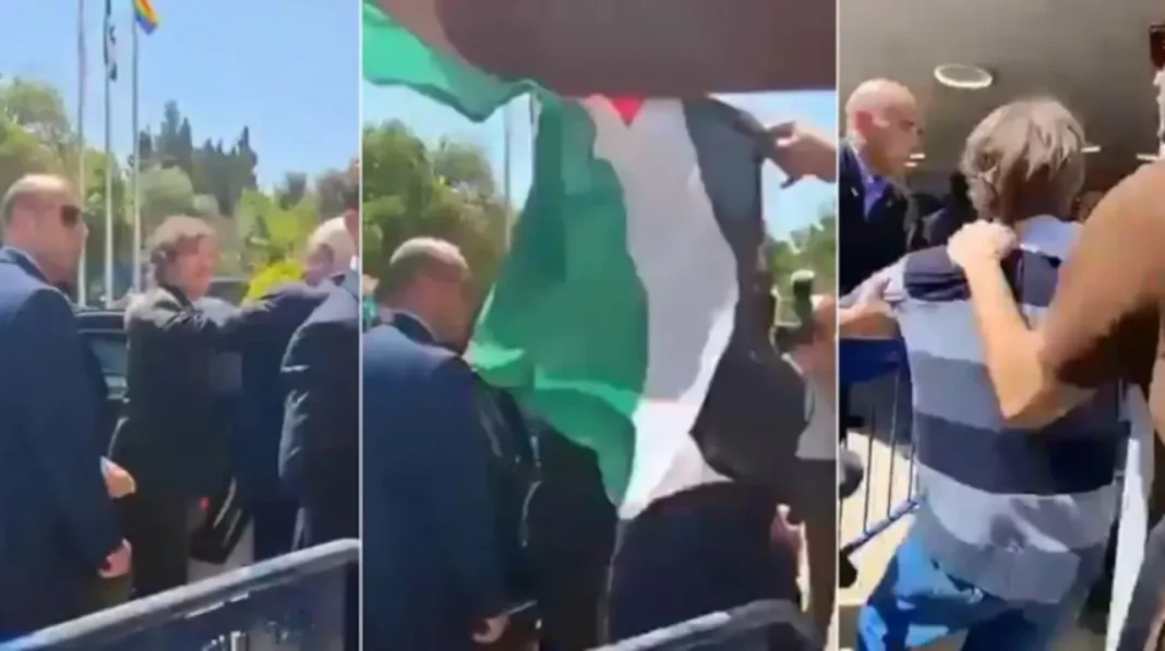 Israel: intento de ataque a Milei por parte de manifestantes pro-palestinos Israel: intento de ataque a Milei por parte de manifestantes pro-palestinos