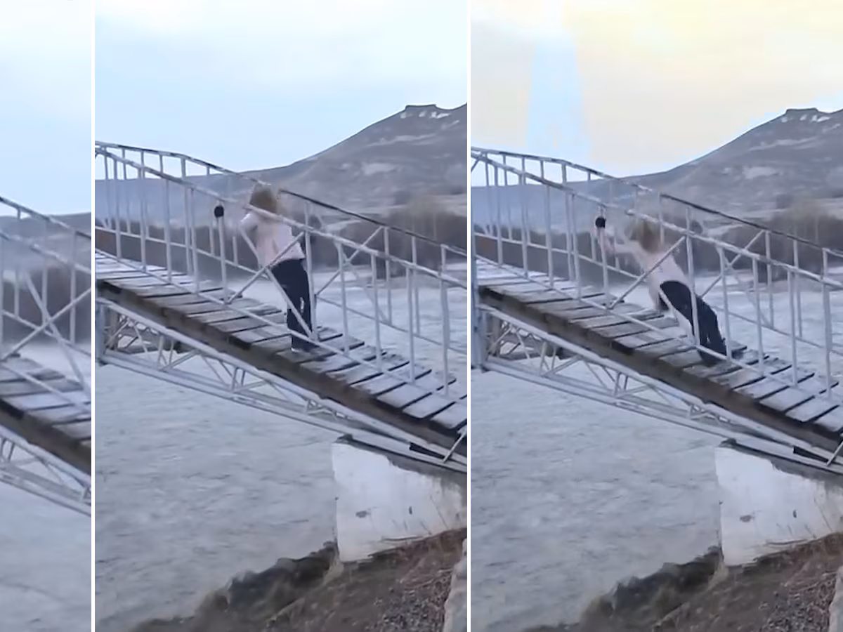 Paula Bernini se cayó en vivo durante una cobertura en Neuquén Paula Bernini se cayó en vivo durante una cobertura en Neuquén